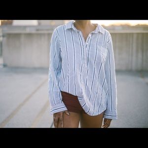 White and Blue Striped Shirt